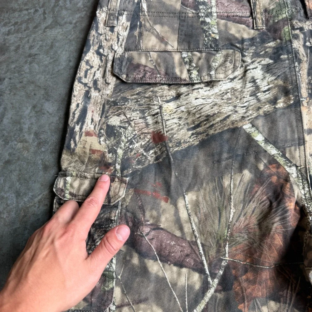 VTG Y2K Camo Cargo Shorts Baggy Loose Fit Skater Faded Glory Mens 42x12